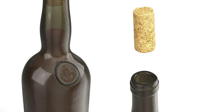Antique Wine Bottle 3D model 7