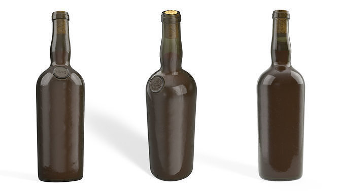 Antique Wine Bottle 3D model 5