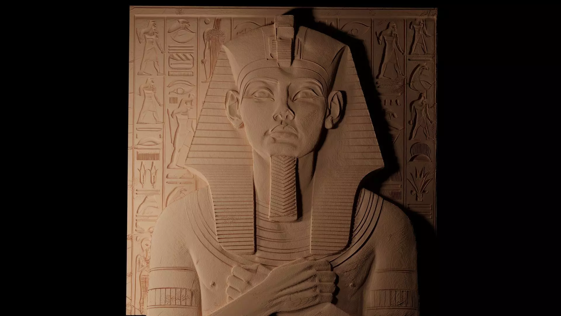 Ramses II CNC 3d Print High Relief Sand Casting 3D print model_0