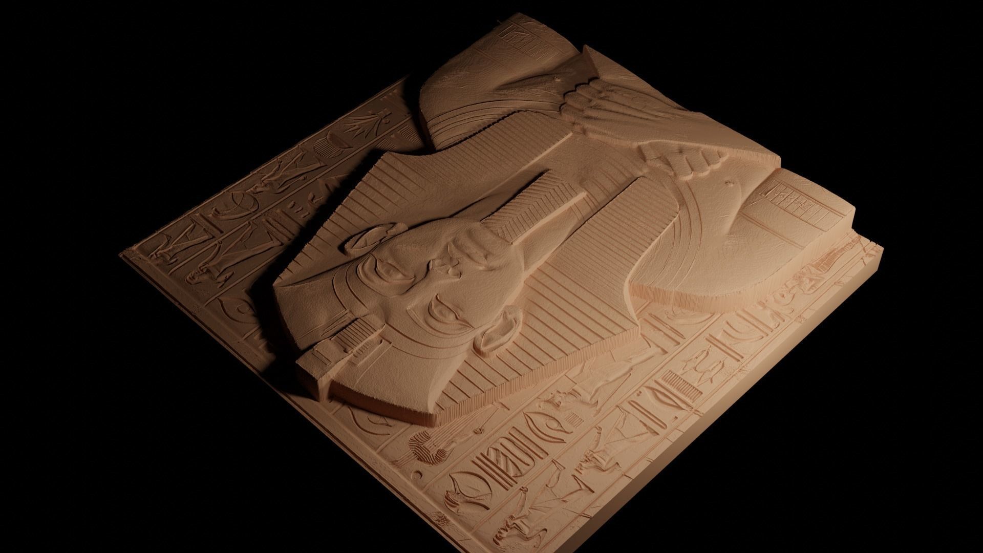 Ramses II CNC 3d Print High Relief Sand Casting 3D print model_4