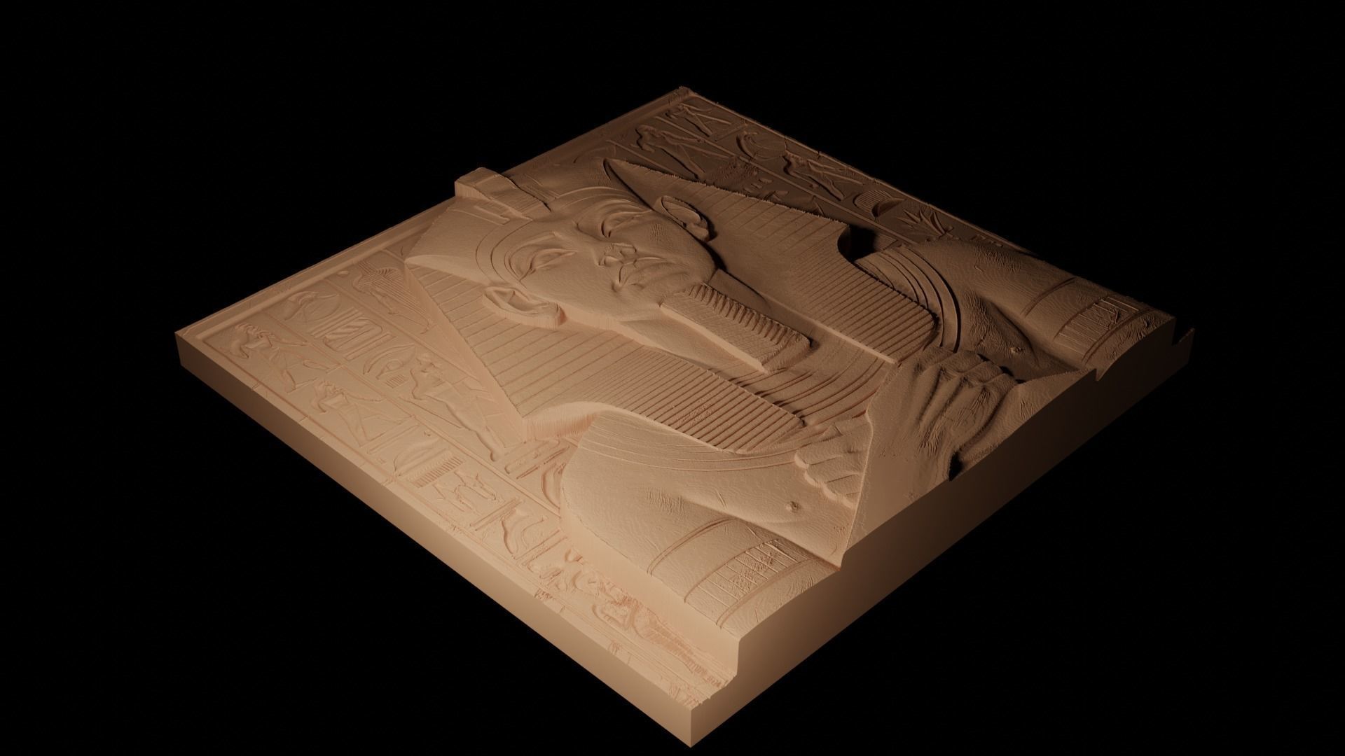 Ramses II CNC 3d Print High Relief Sand Casting 3D print model_2