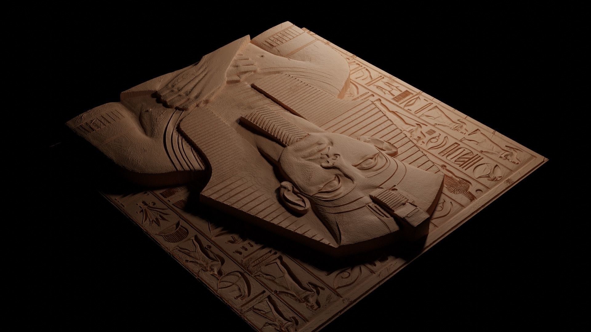 Ramses II CNC 3d Print High Relief Sand Casting 3D print model_3