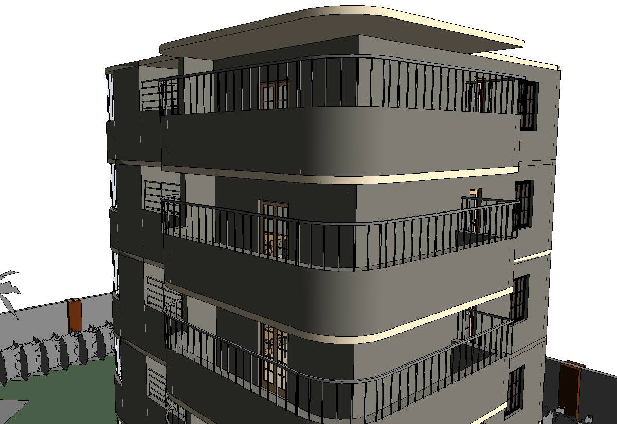 Resident Building 3D model 150m2 3D model_5