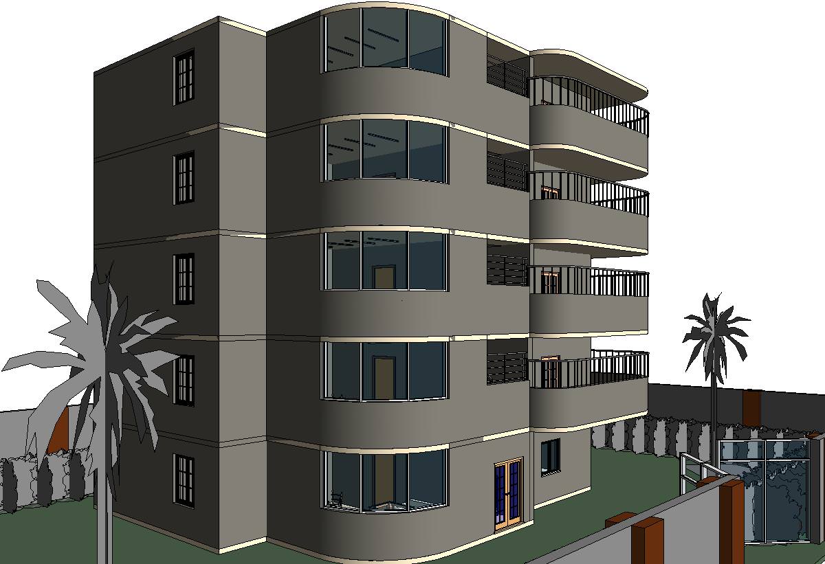 Resident Building 3D model 150m2 3D model_3