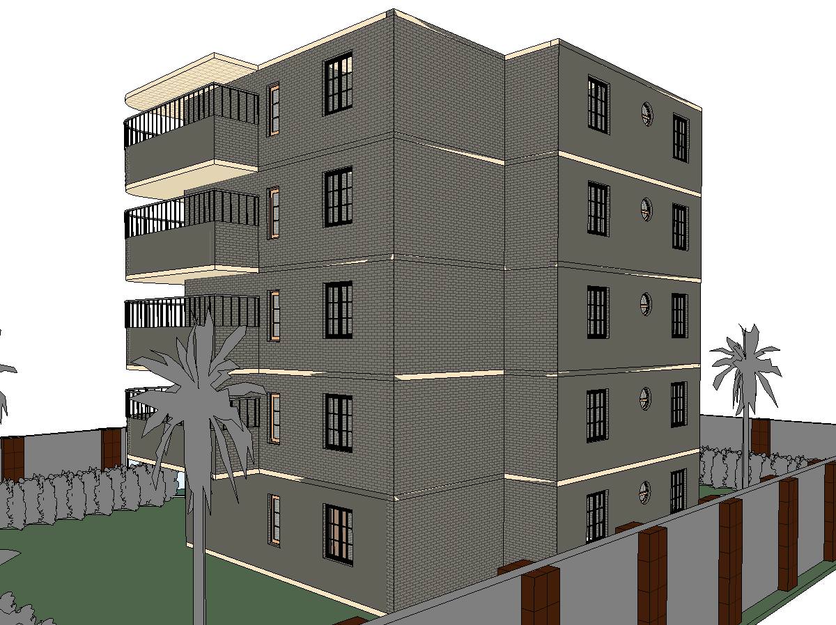 Resident Building 3D model 150m2 3D model_4