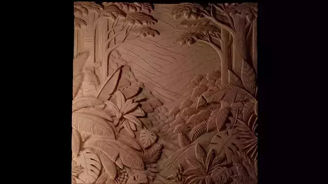 Rainforest CNC 3d Print High Relief Sand Casting