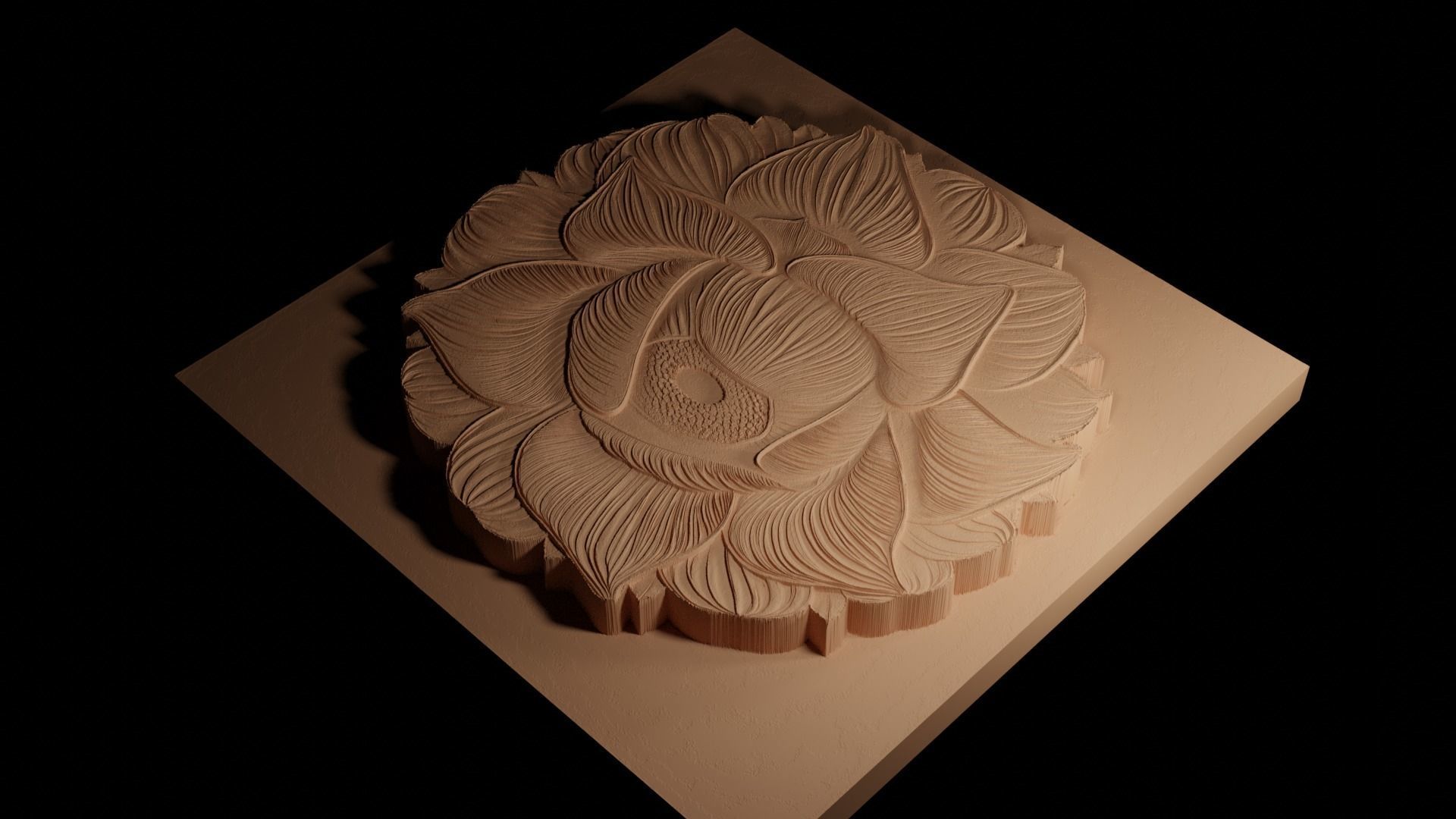 Rafflesia CNC 3d Print High Relief Sand Casting 3D print model_4