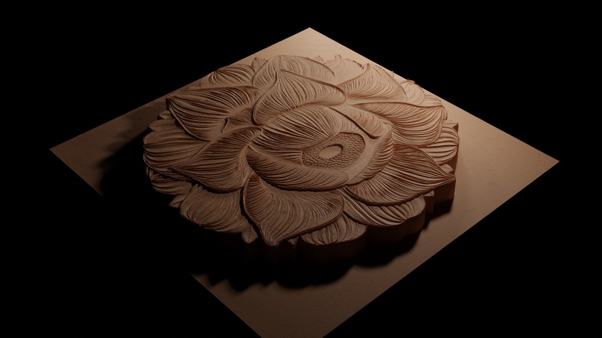 Rafflesia CNC 3d Print High Relief Sand Casting 3D print model_3