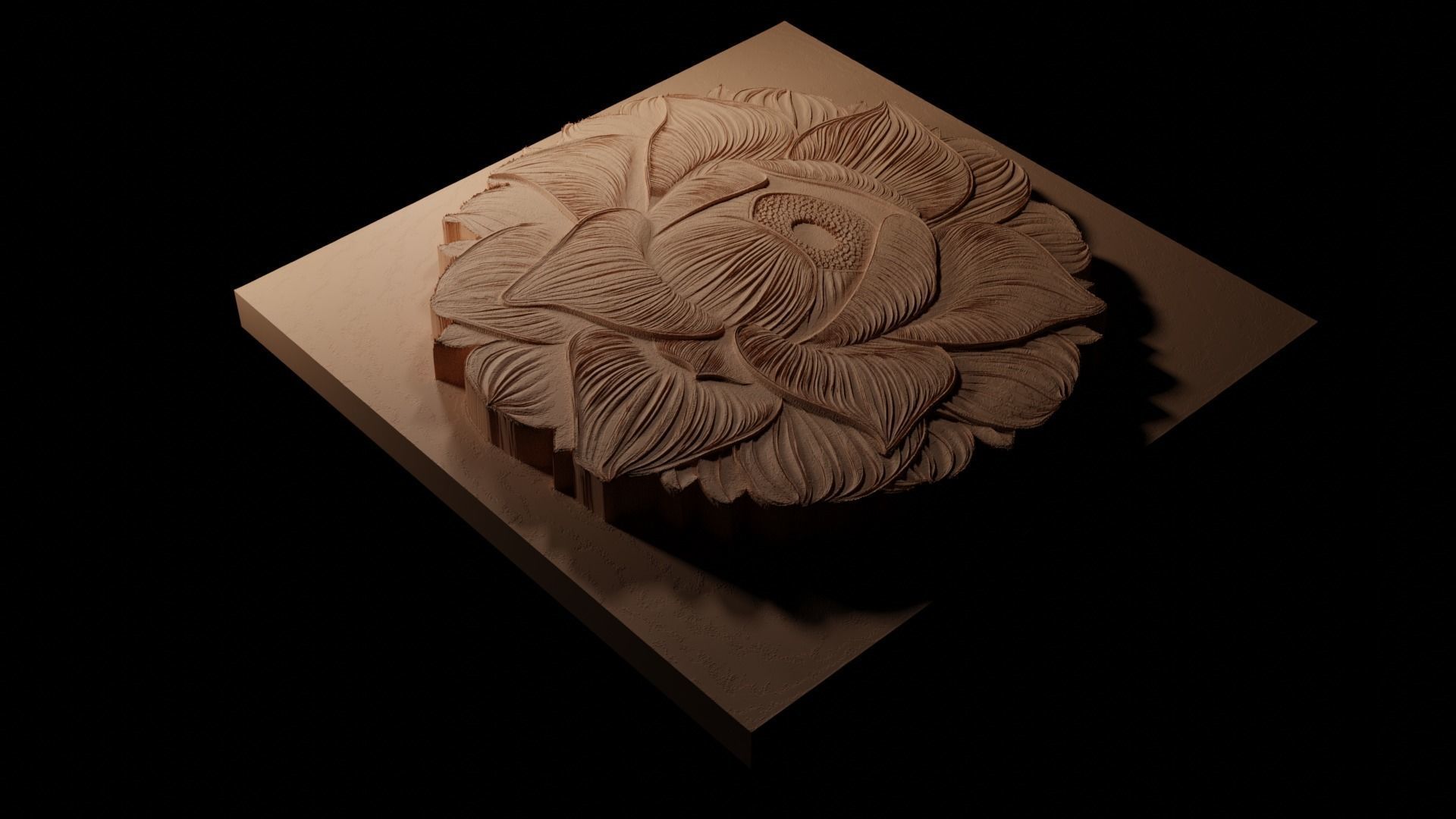 Rafflesia CNC 3d Print High Relief Sand Casting 3D print model_1