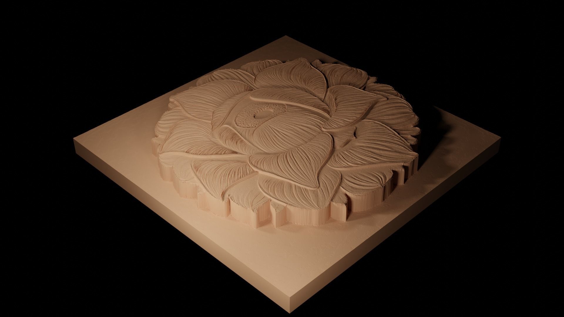 Rafflesia CNC 3d Print High Relief Sand Casting 3D print model_2