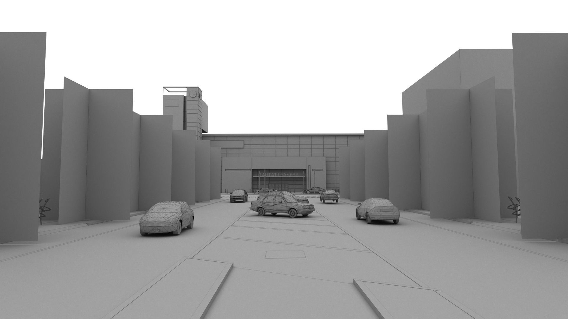 Railway Station PP Low-poly 3D model_29