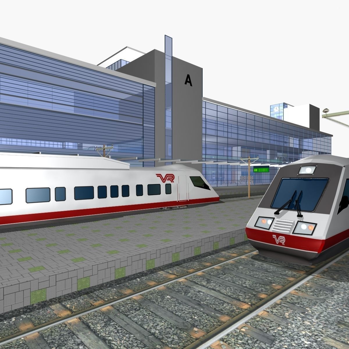 Railway Station PP Low-poly 3D model_24