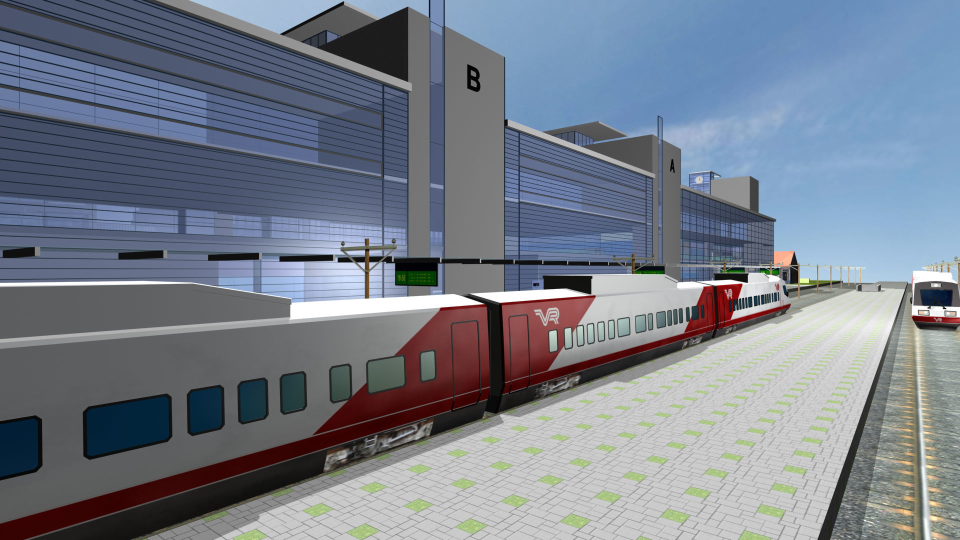 Railway Station PP Low-poly 3D model_13