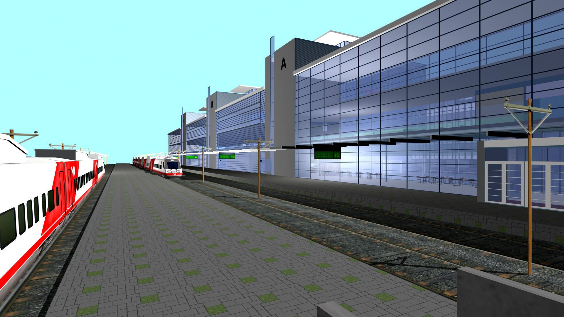 Railway Station PP Low-poly 3D model_20