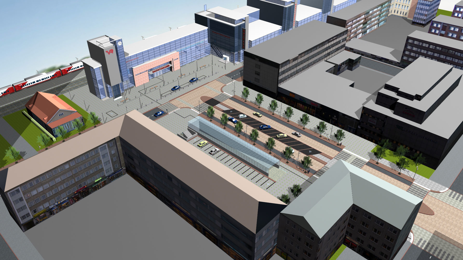 Railway Station PP Low-poly 3D model_2
