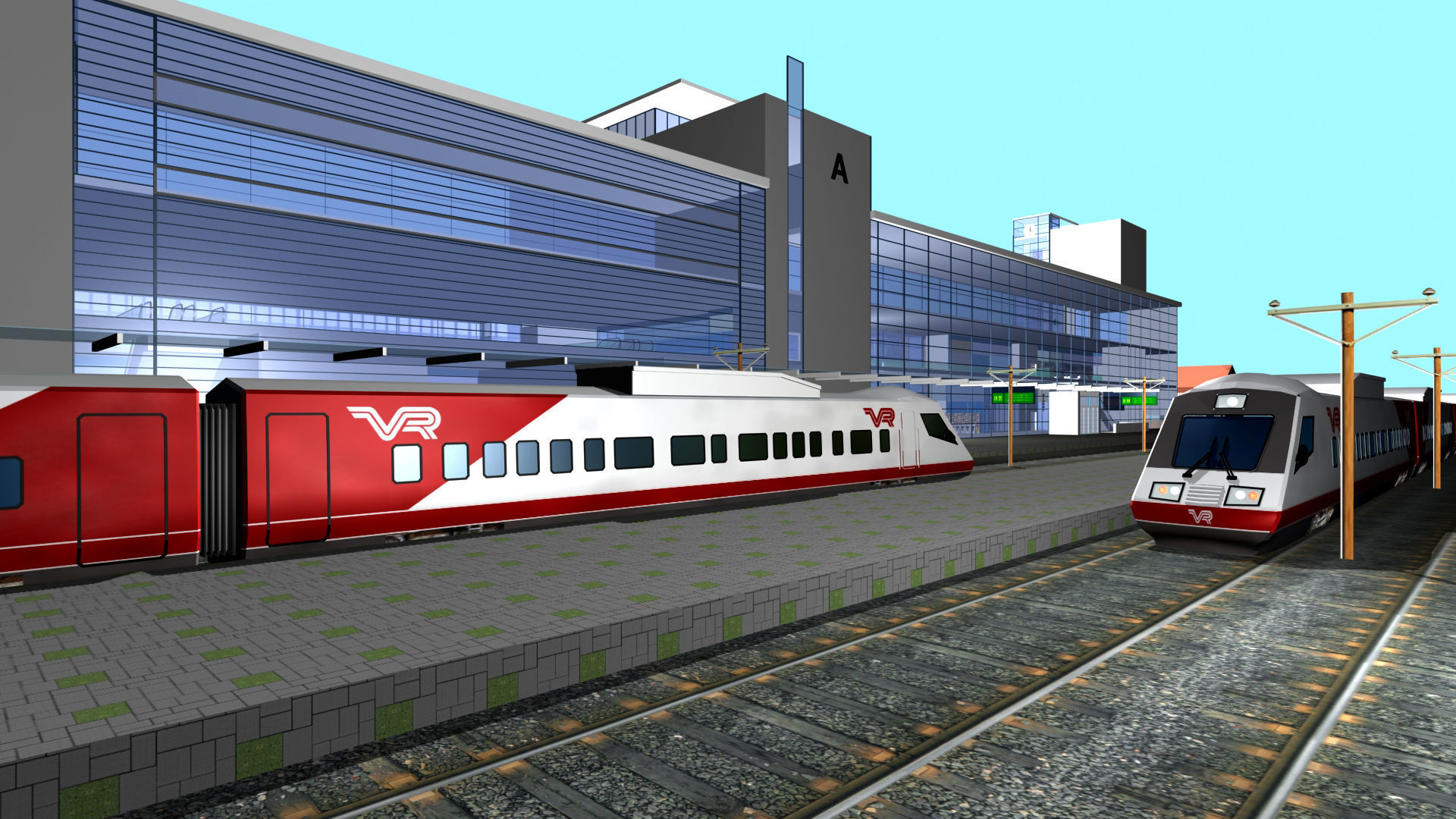 Railway Station PP Low-poly 3D model_21
