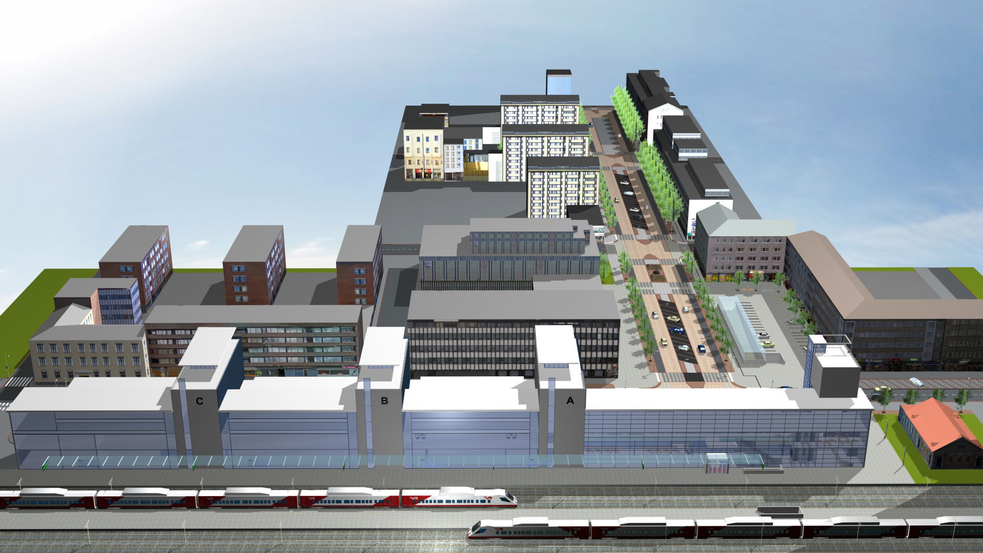 Railway Station PP Low-poly 3D model_1