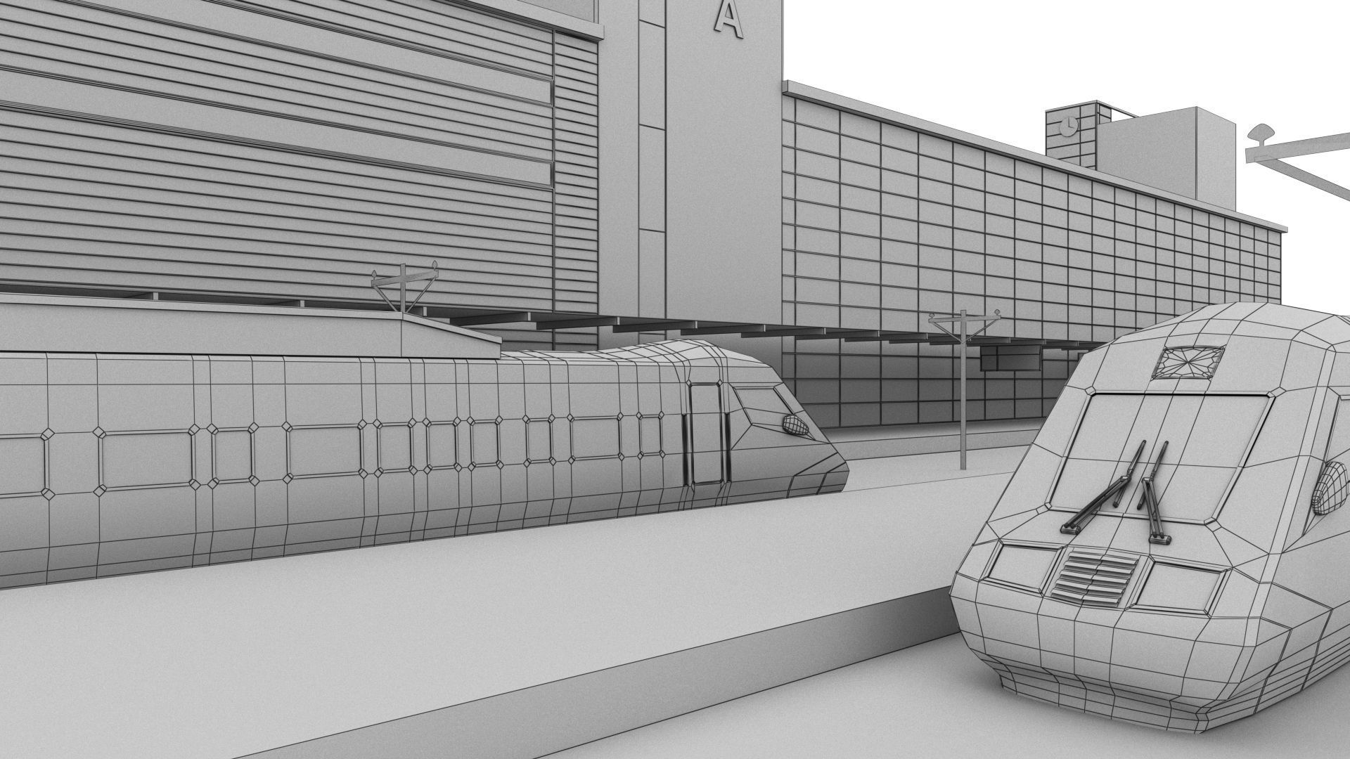 Railway Station PP Low-poly 3D model_23