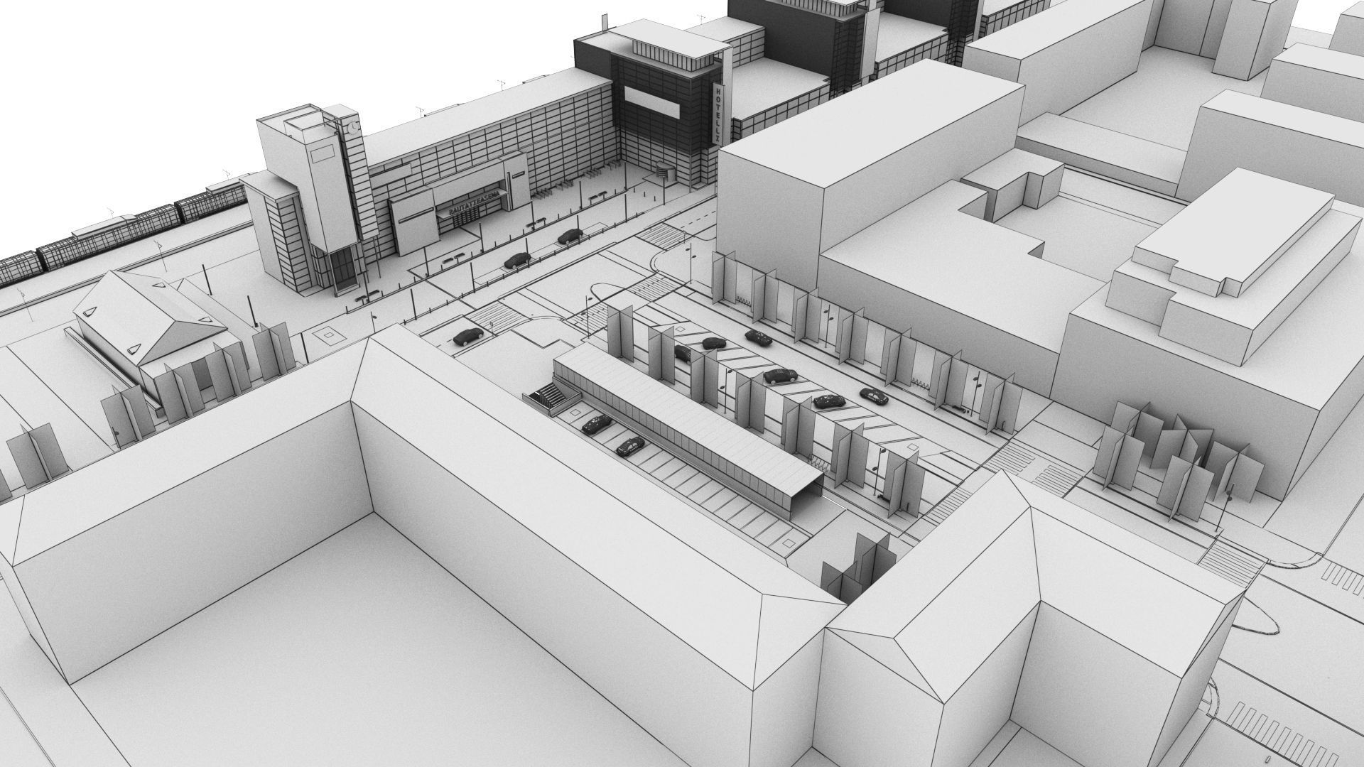 Railway Station PP Low-poly 3D model_25