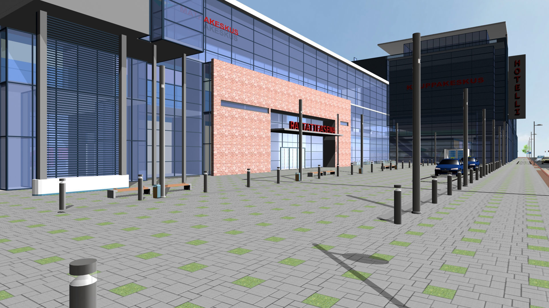Railway Station PP Low-poly 3D model_6