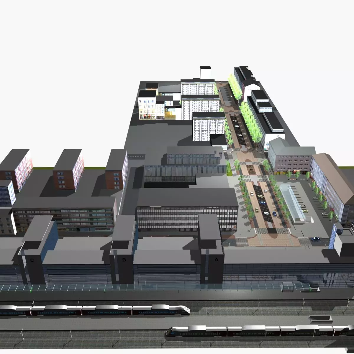 Railway Station PP Low-poly 3D model_0