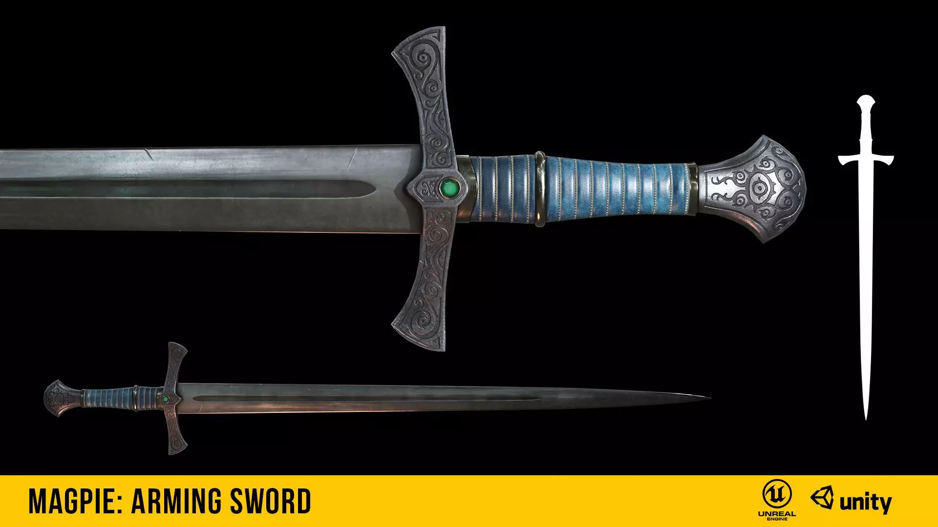 Magpie- Arming Sword Free low-poly 3D model