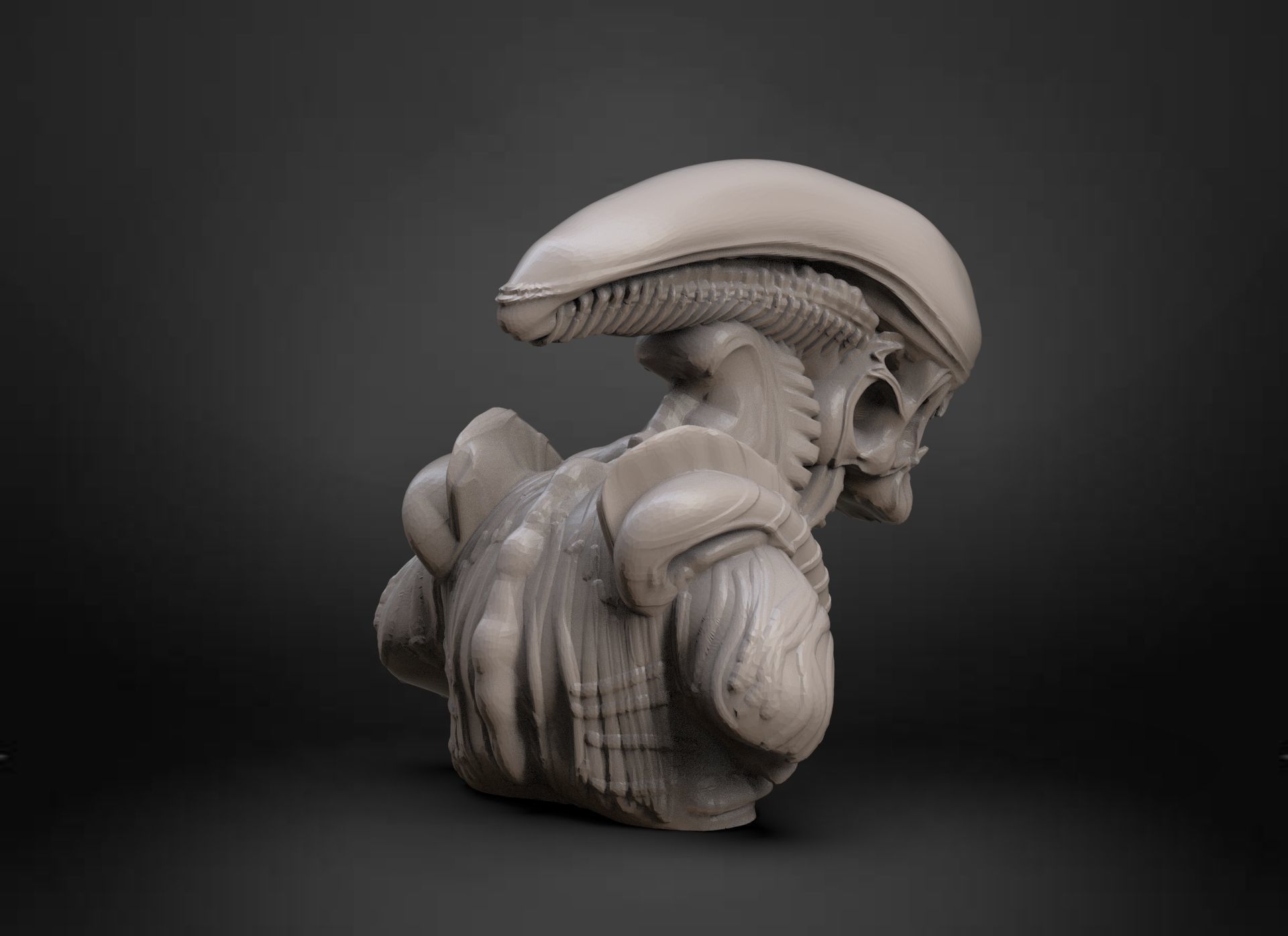 The Alien Bust 3D print model_4