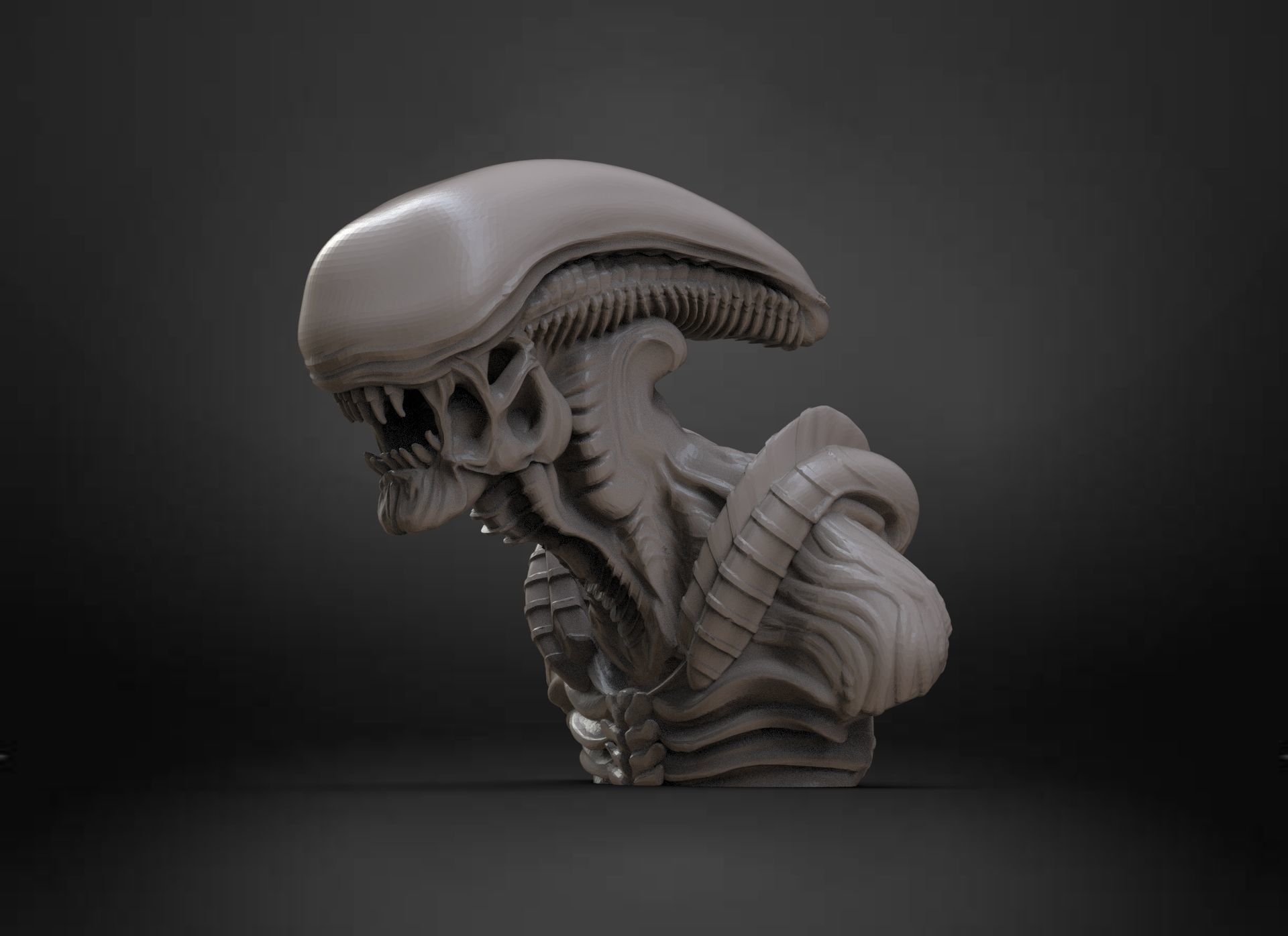 The Alien Bust 3D print model_3