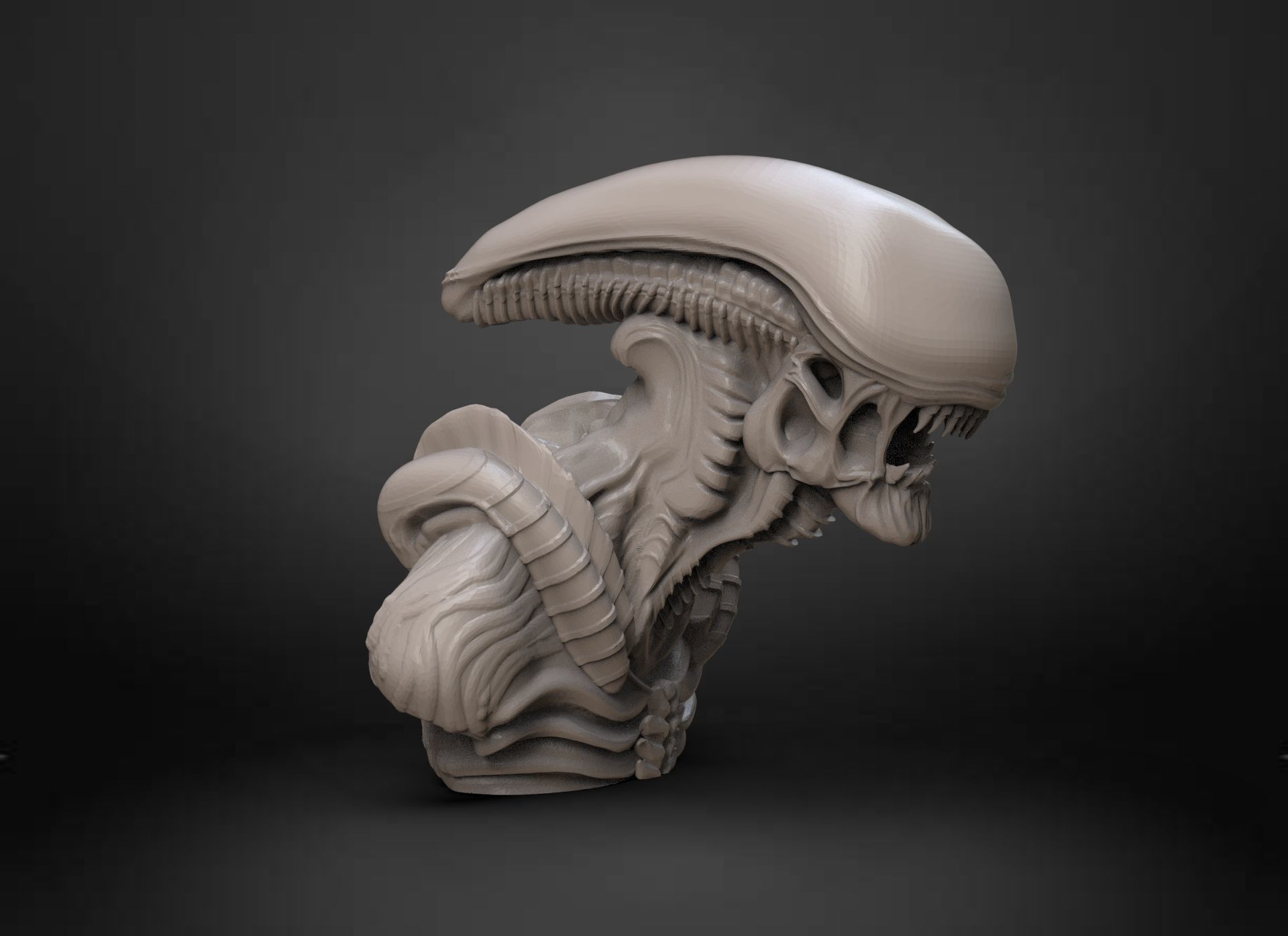 The Alien Bust 3D print model_2