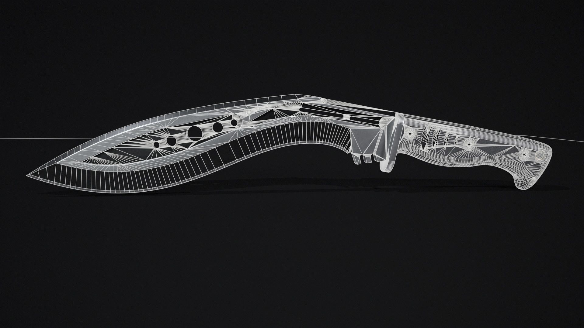 M48-kurki-Knife Low-poly 3D model_7