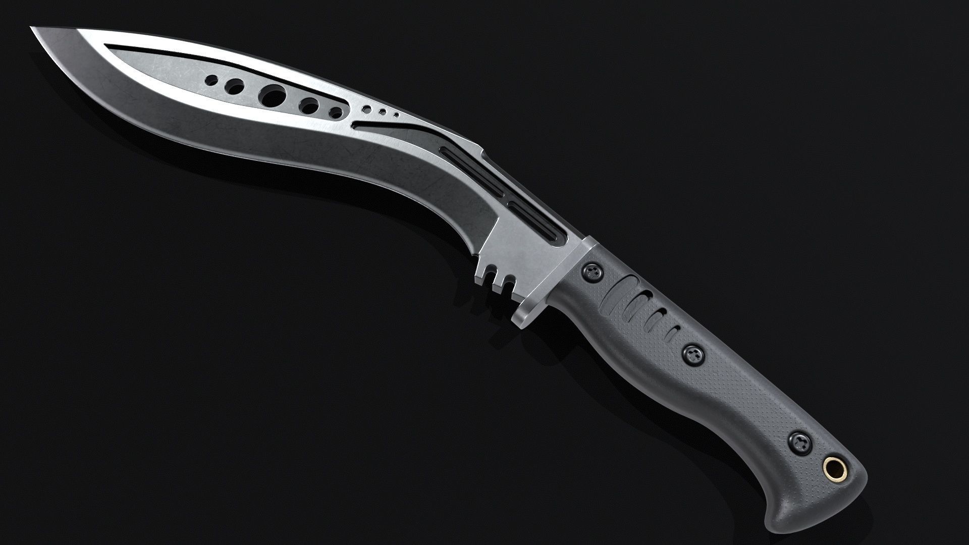 M48-kurki-Knife Low-poly 3D model_2