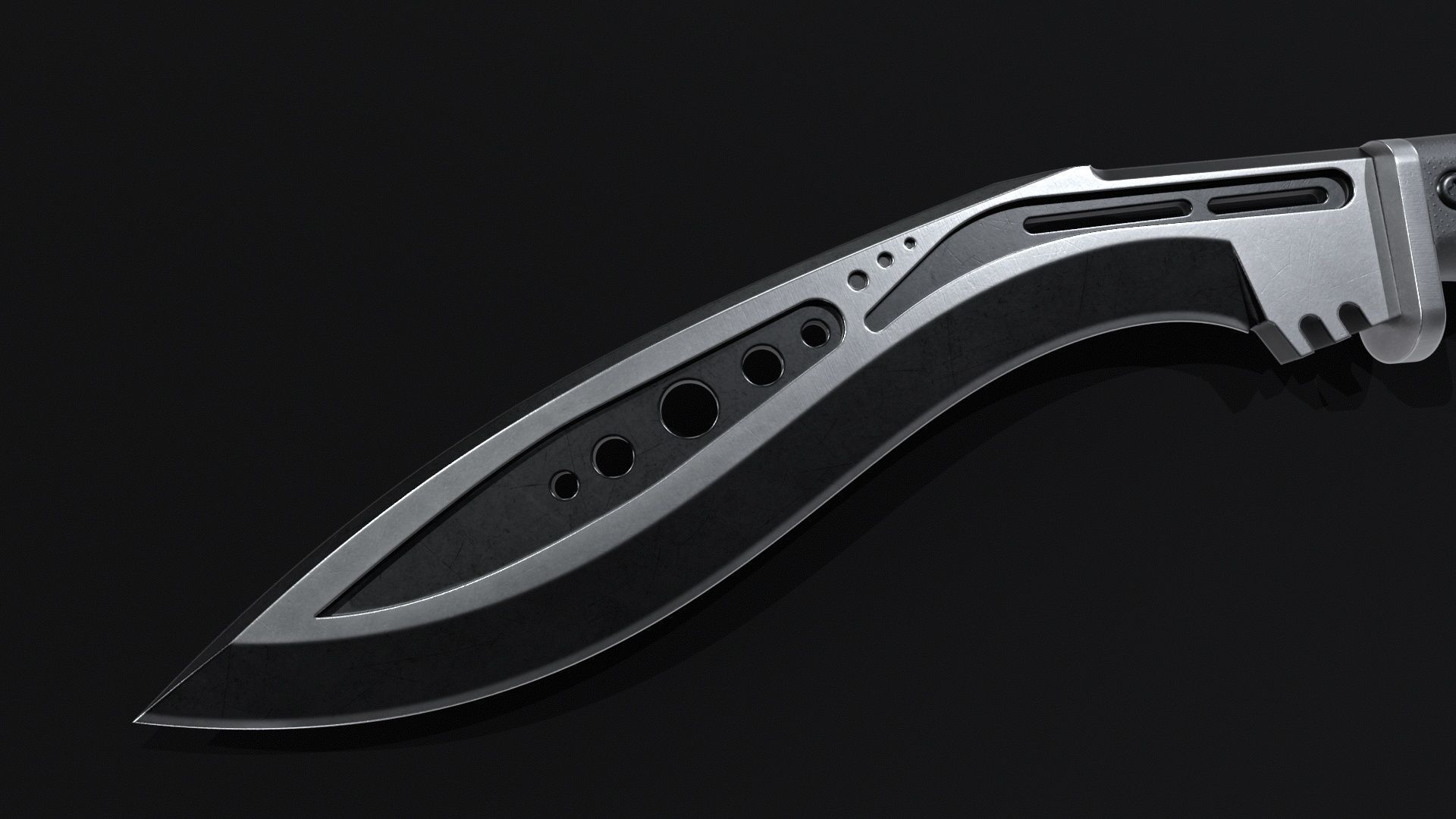 M48-kurki-Knife Low-poly 3D model_4