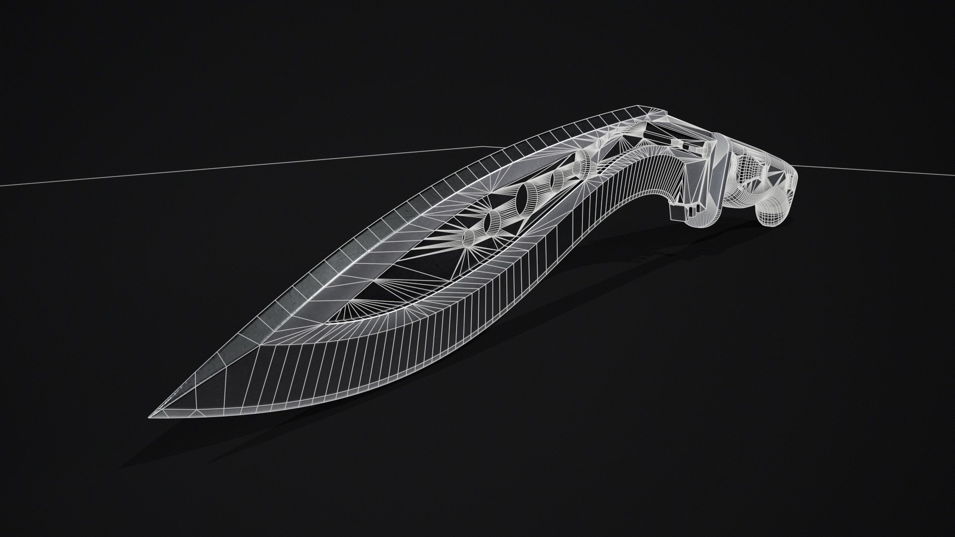 M48-kurki-Knife Low-poly 3D model_8