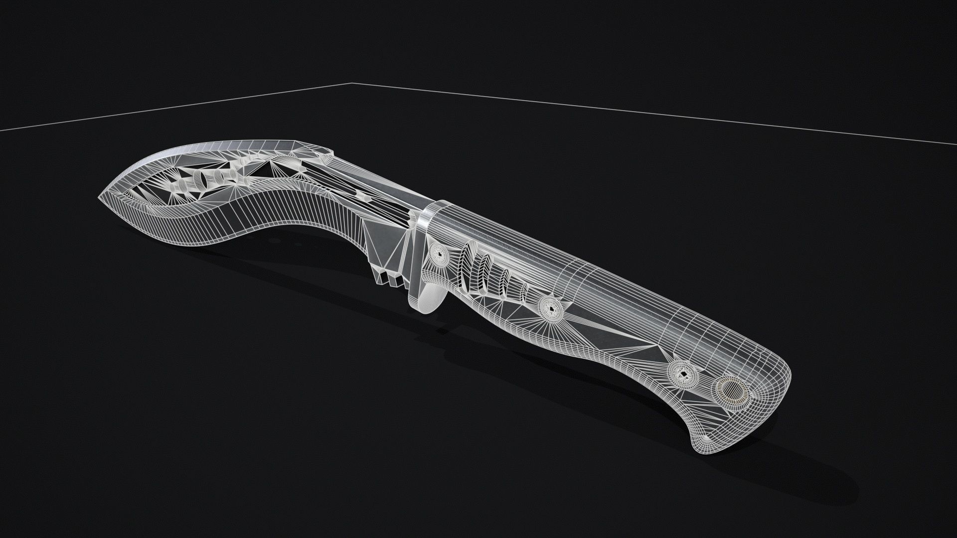 M48-kurki-Knife Low-poly 3D model_9