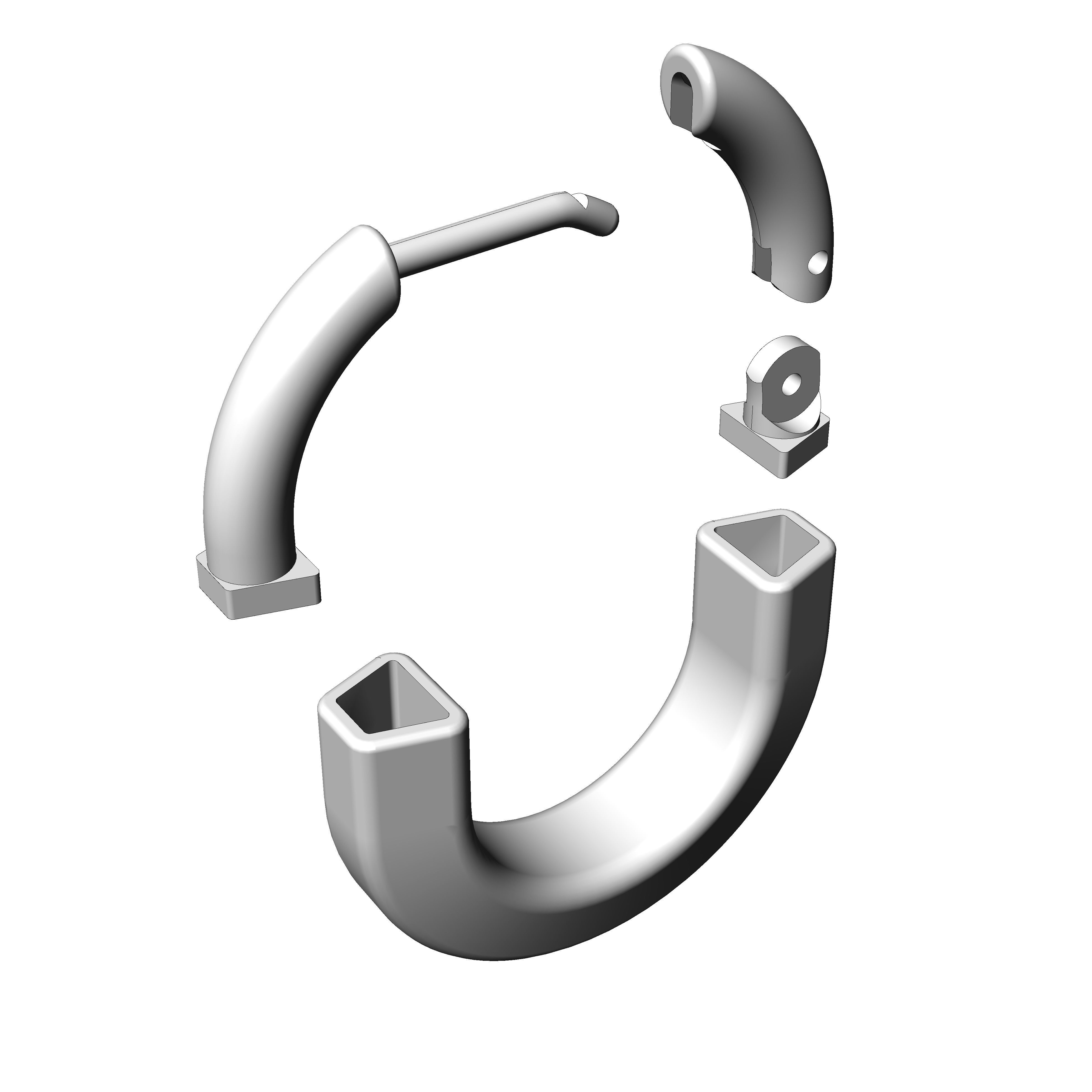 Tiffany lock earrings 03 3D print model_3