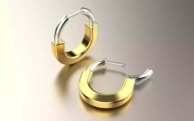 Tiffany lock earrings 03 3D print model