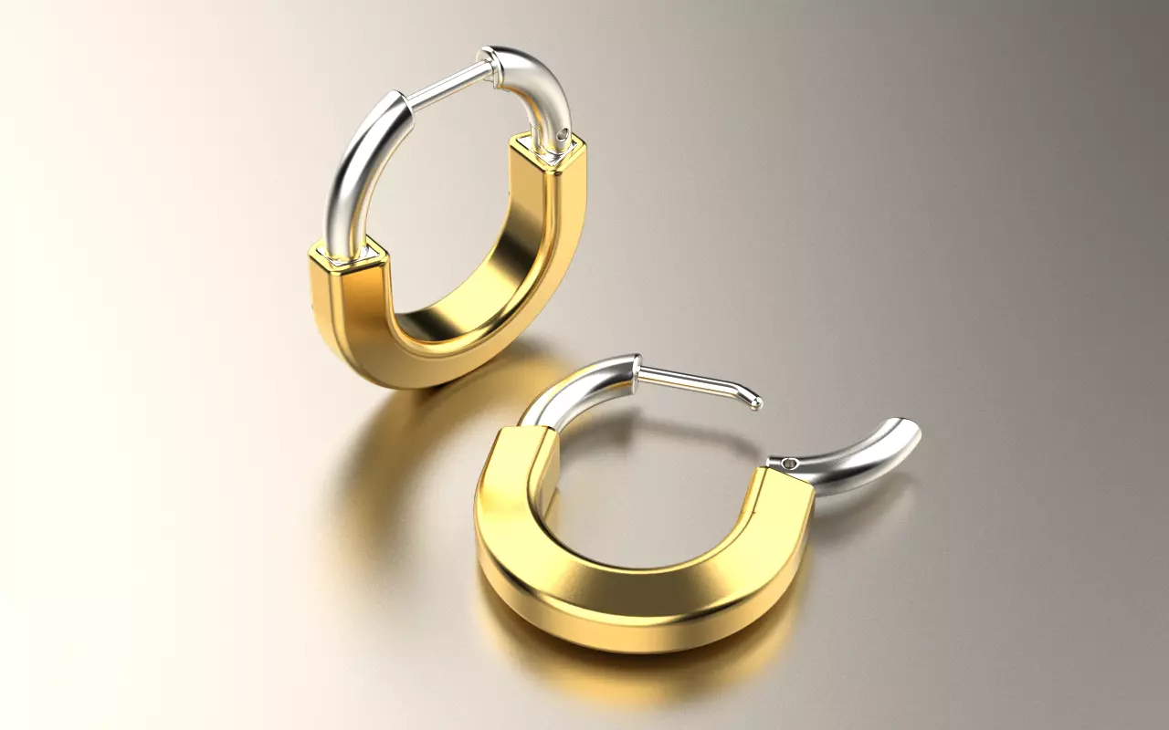 Tiffany lock earrings 03 3D print model_0