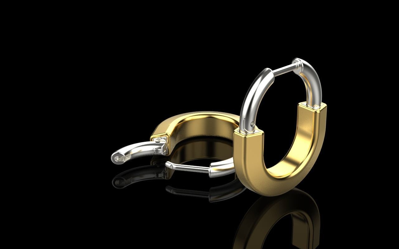 Tiffany lock earrings 03 3D print model_2
