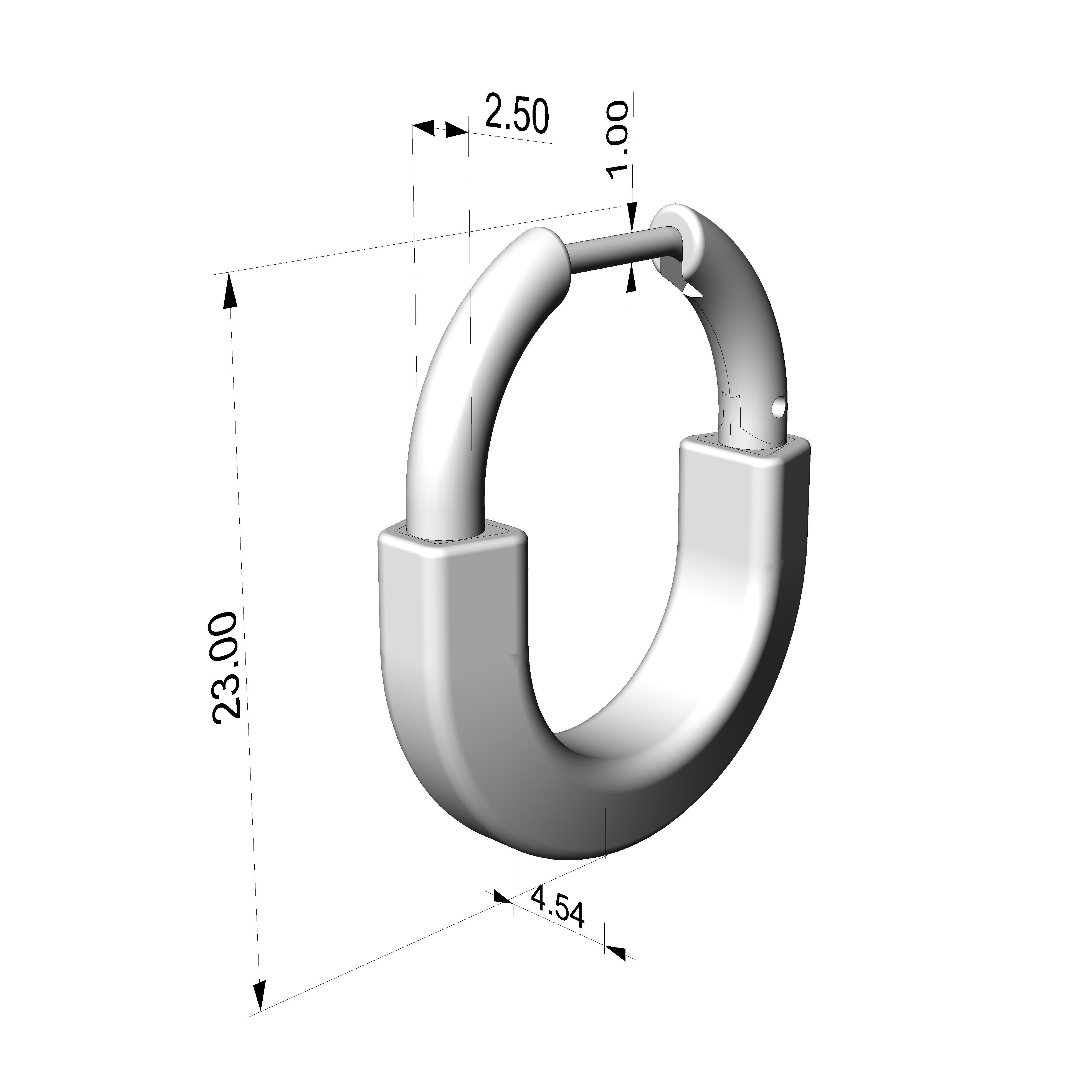 Tiffany lock earrings 03 3D print model_5