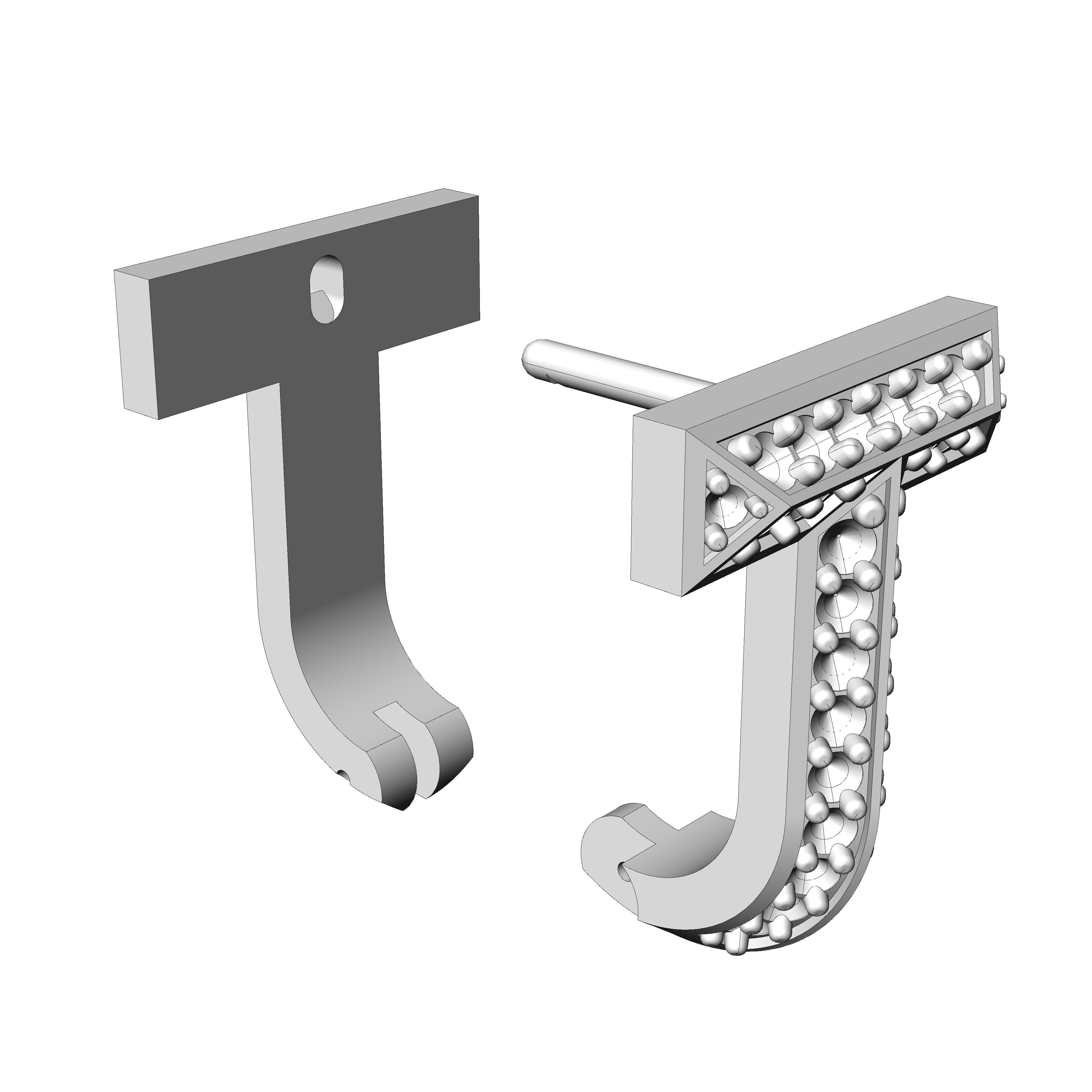 Tiffany T1 earrings  3D print model_8
