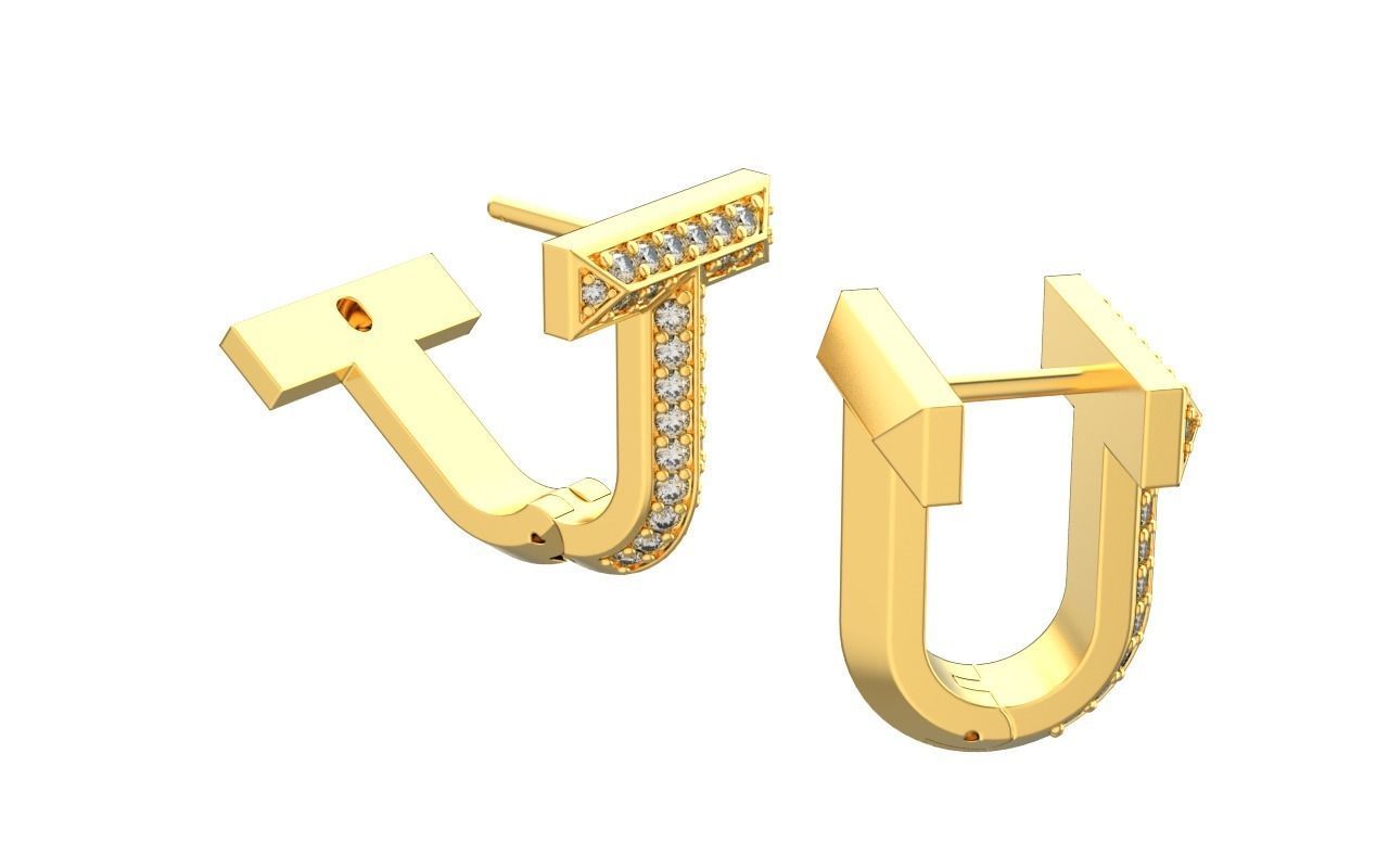 Tiffany T1 earrings  3D print model_3