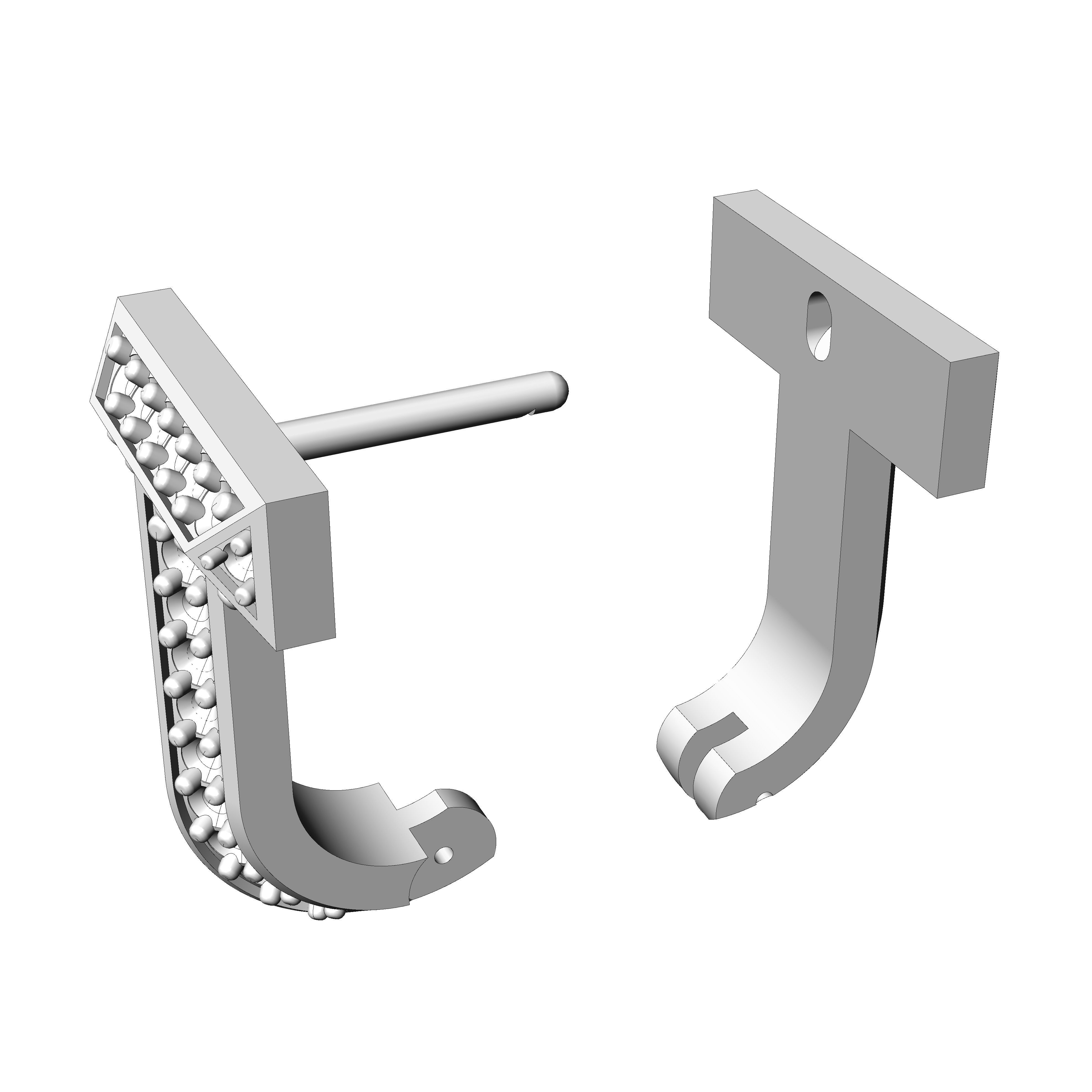 Tiffany T1 earrings  3D print model_9