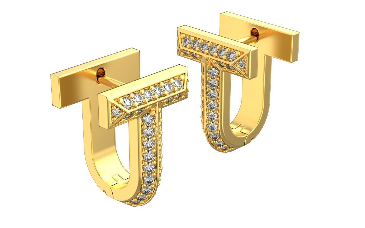 Tiffany T1 earrings  3D print model_1