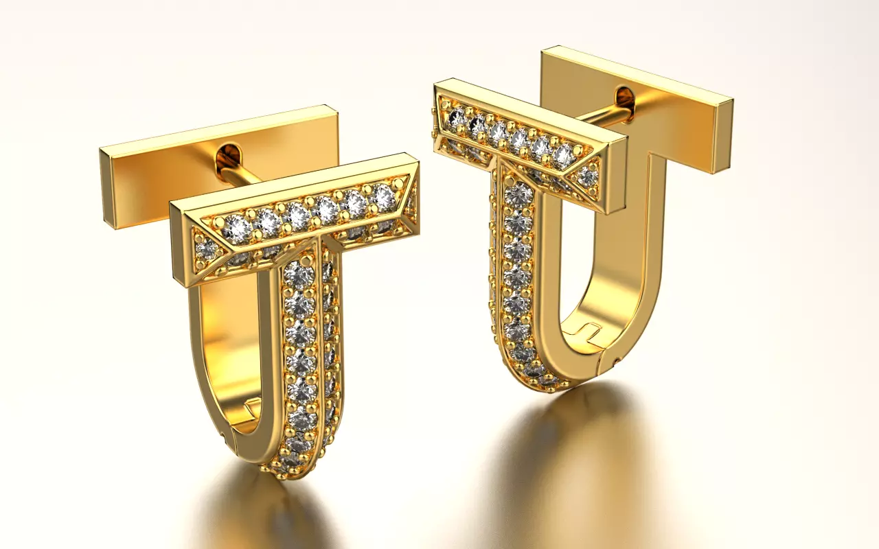 Tiffany T1 earrings  3D print model_0