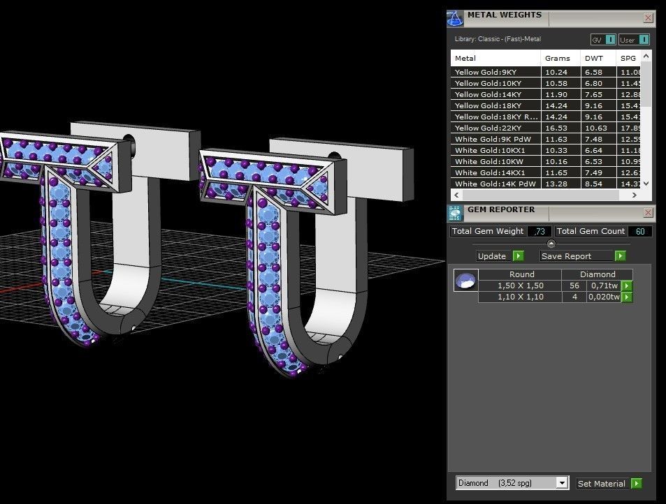 Tiffany T1 earrings  3D print model_10