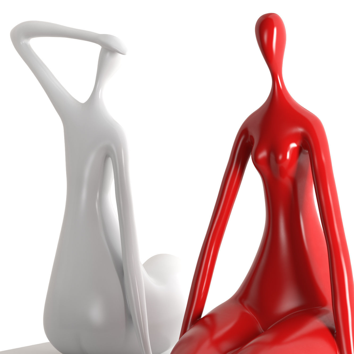 Sculpture Seated Lady 3D model_3