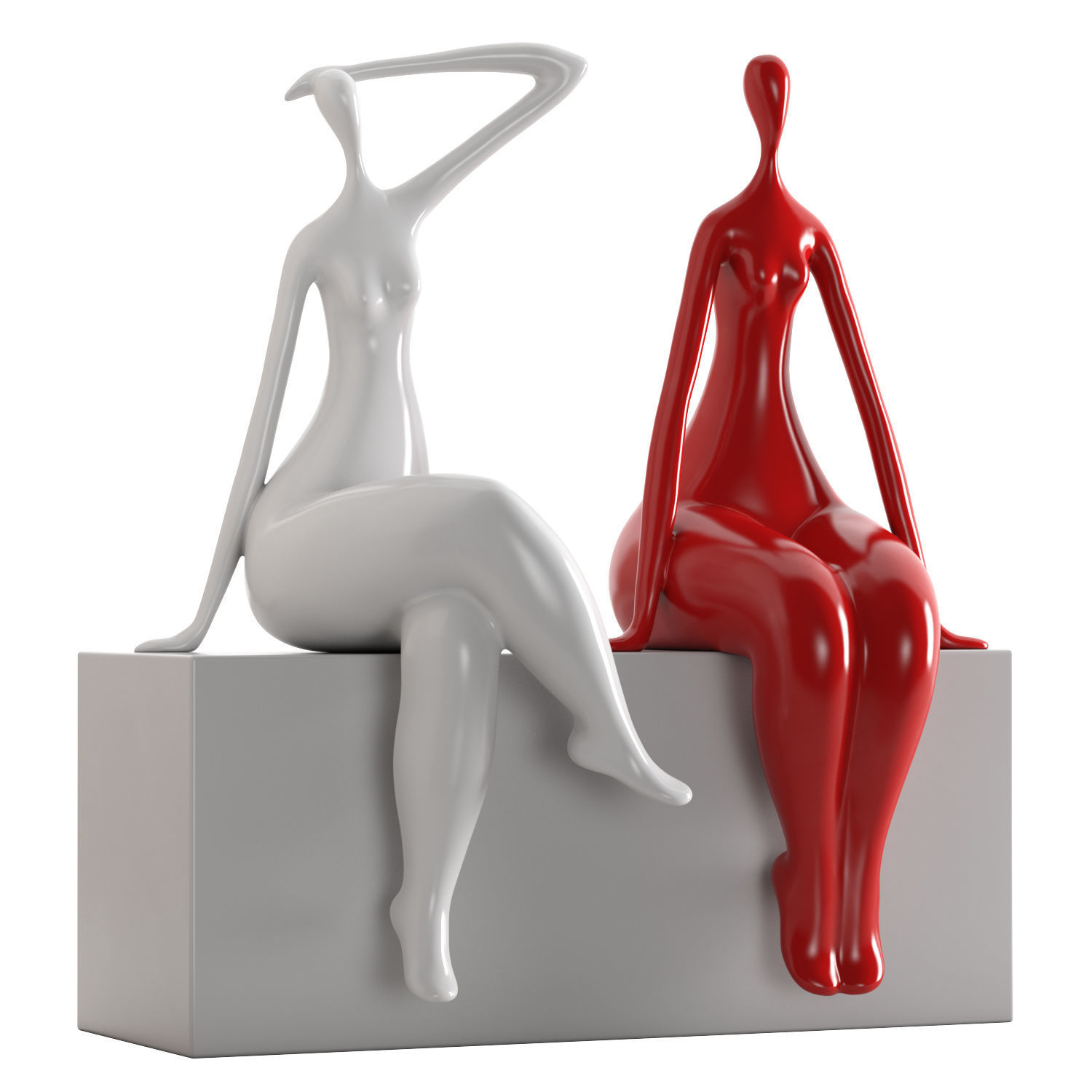 Sculpture Seated Lady 3D model_1