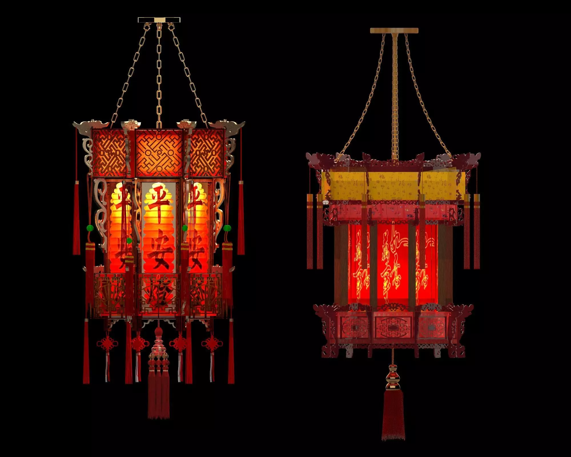 Chinese palace lantern   3D model_0