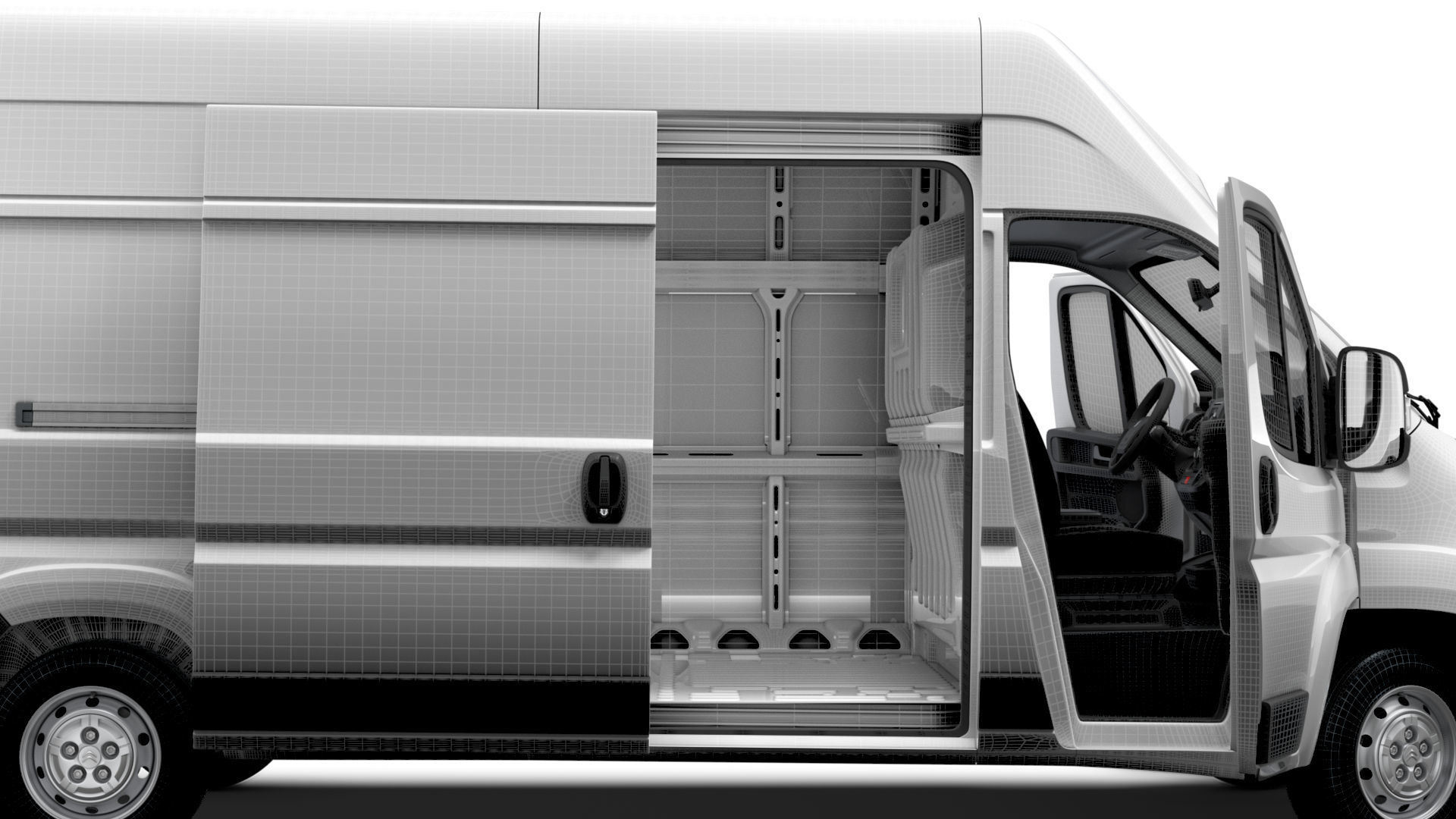 Citroen Jumper Van L3H3 HQ Interior 2023 3D model_14