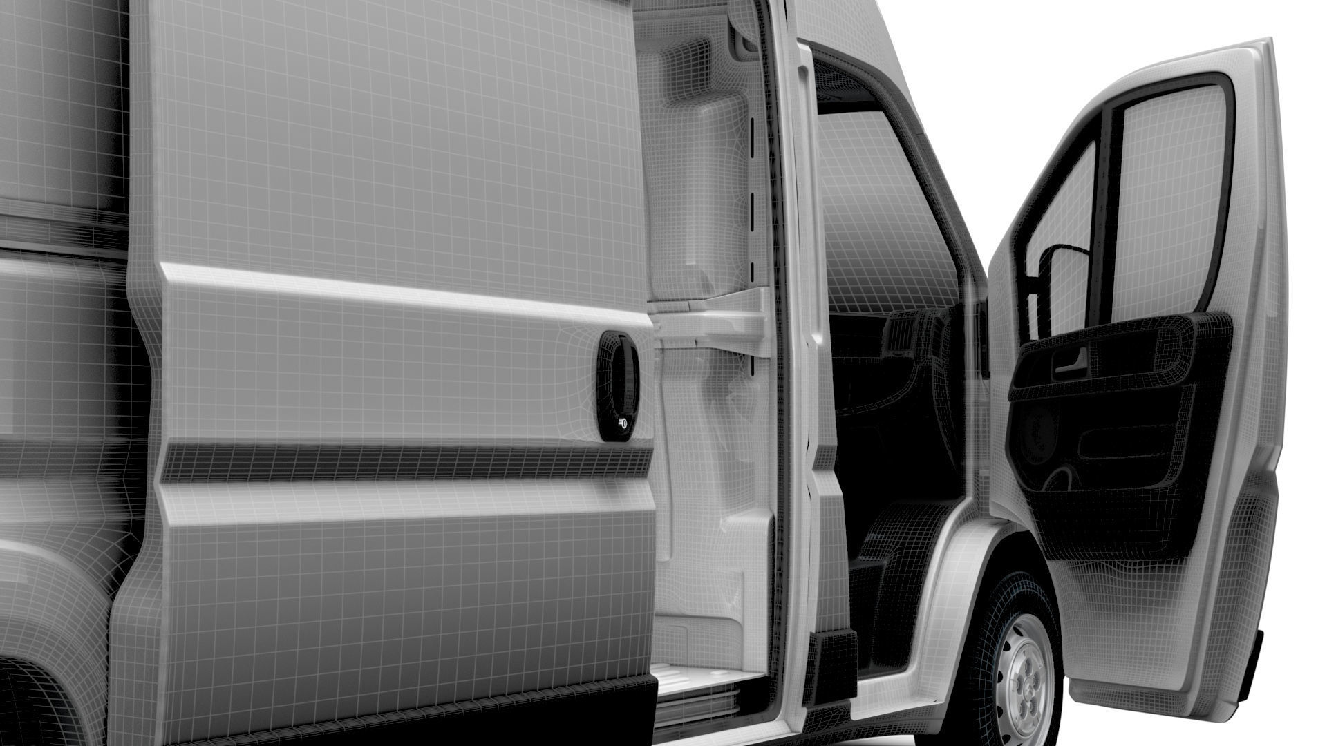 Citroen Jumper Van L3H3 HQ Interior 2023 3D model_23